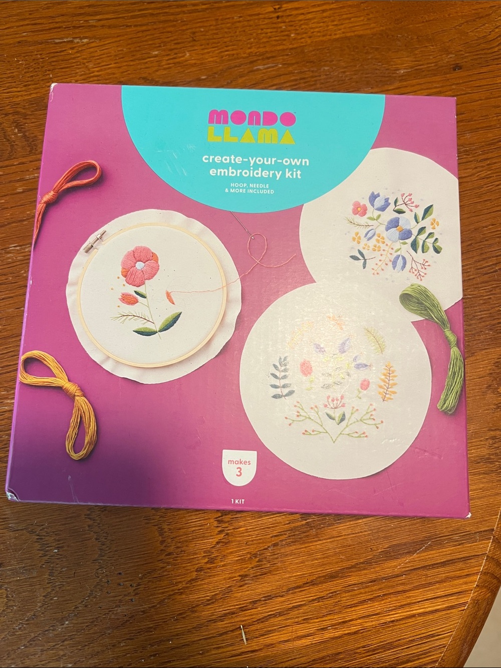 Mondo Llama Create-Your-Own Embroidery Kit - Pink